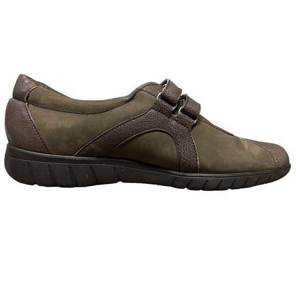 Munro American Brown Leather Split Toe Hook Loop Monk Strap Loafers Womens 8 N - Picture 3 of 10